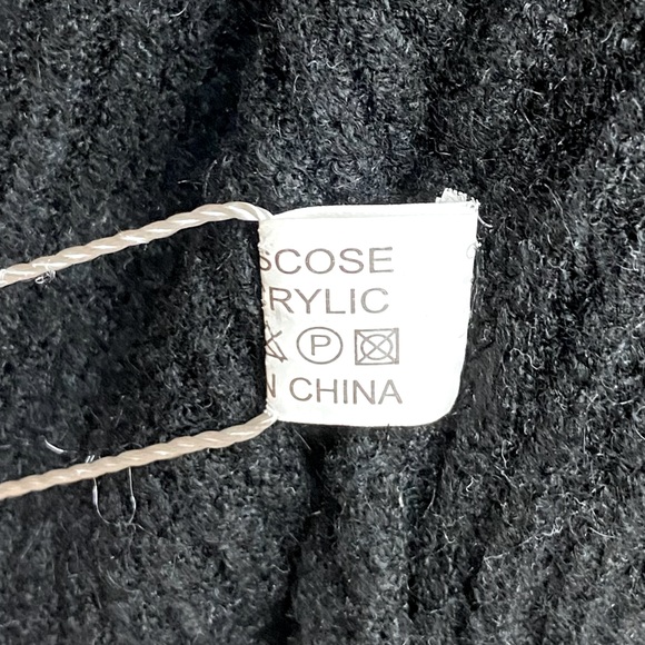 Women’s Black Open Front Dolman Sleeve Knit Cardigan W Pockets M - Picture 4 of 13